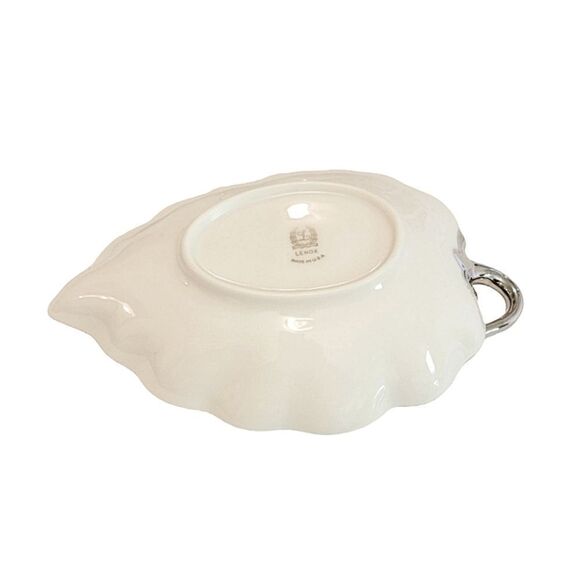 Vintage Lenox Woodleaf Platinum Collection Trinket Candy Dish - Picture 6 of 7